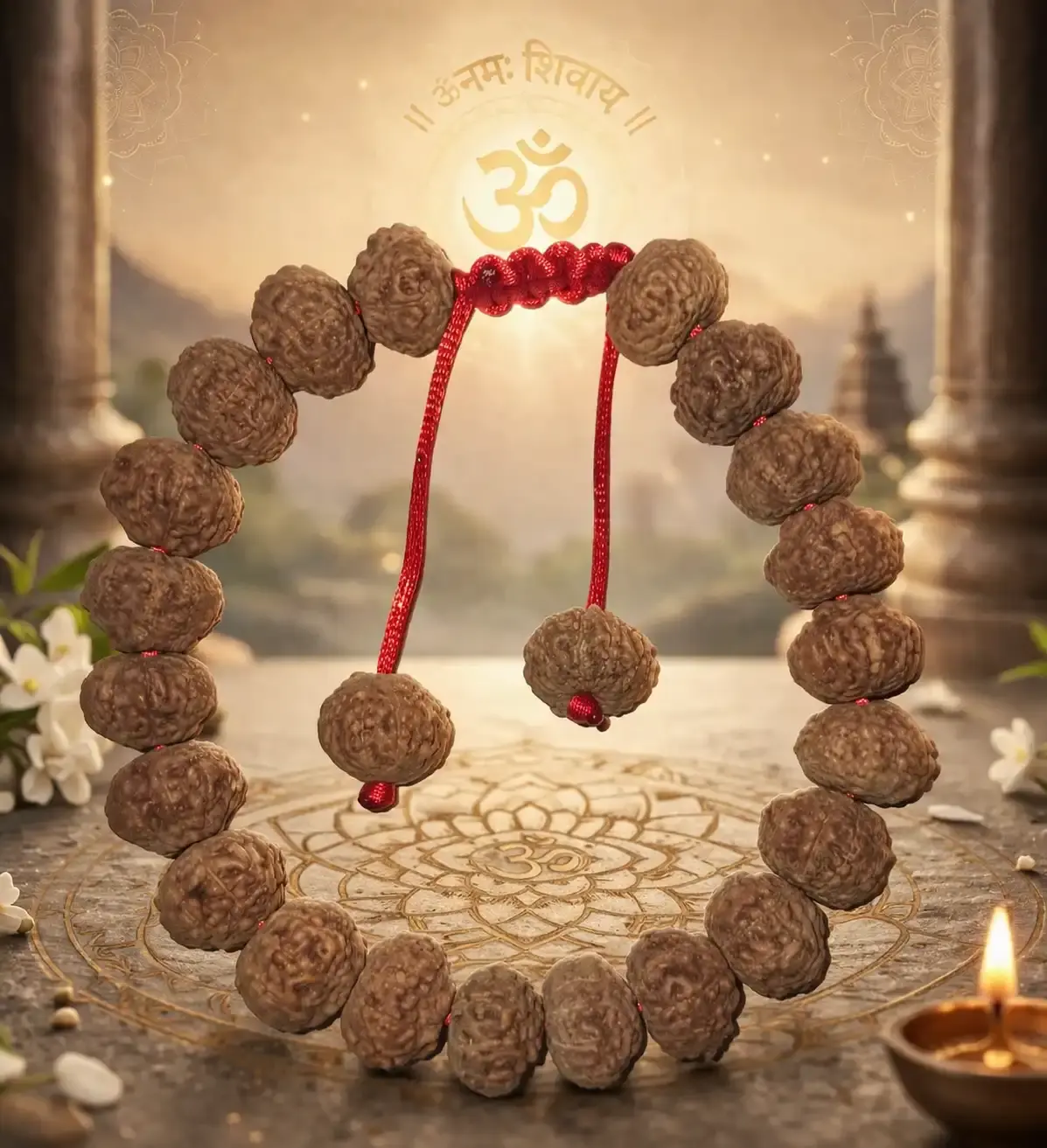 10 Mukhi Indonesian Rudraksha Bracelet (27 Beads) – Natural X-Ray Certified 8–10mm Unisex