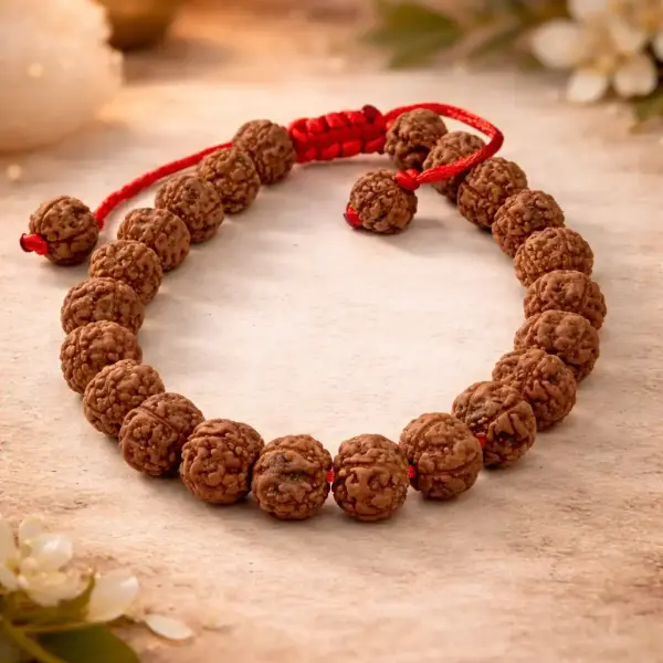 5 Mukhi Indonesian Rudraksha Bracelet (8–10mm) – Natural Shiva Bead with Sample X-Ray Certificate