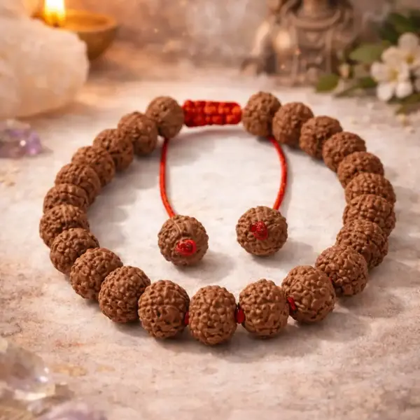 7 Mukhi Indonesian Rudraksha Bracelet (27 Beads, 8–10mm) with X-Ray Certificate – Original & Certified