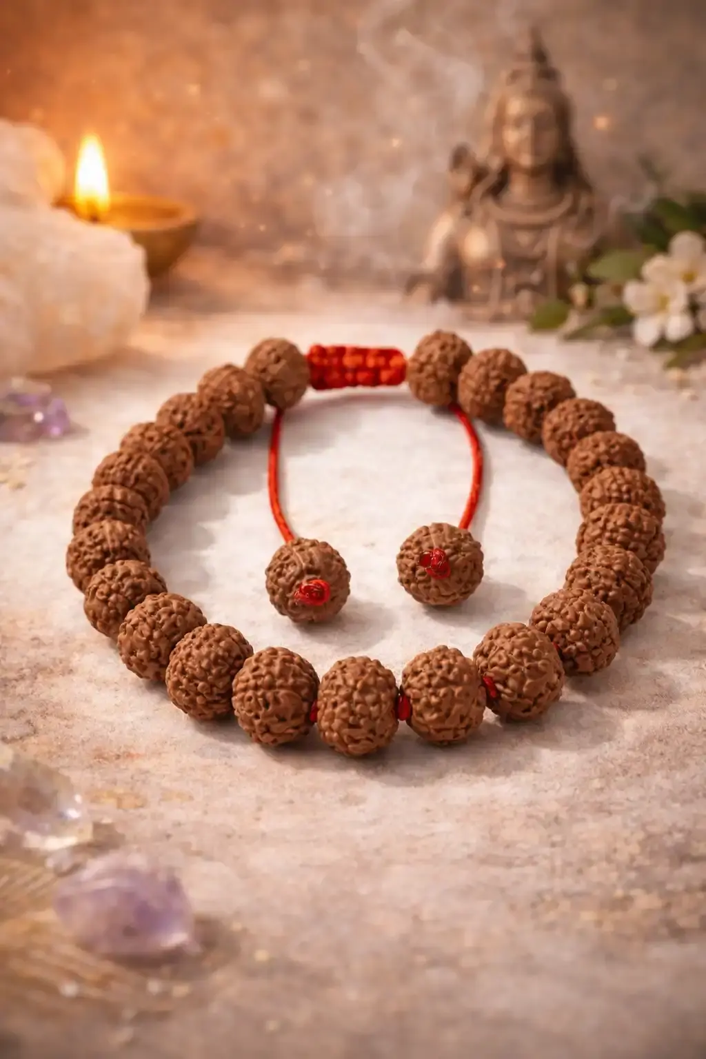 7 Mukhi Indonesian Rudraksha Bracelet (27 Beads, 8–10mm) with X-Ray Certificate – Original & Certified