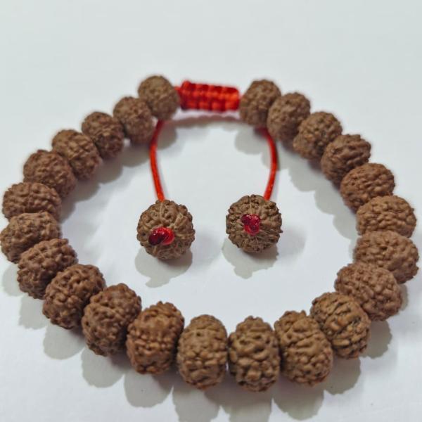 7 Mukhi Indonesian Rudraksha Bracelet (27 Beads, 8–10mm) with X-Ray Certificate – Original & Certified