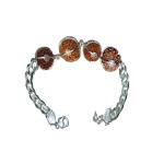 Rudraksha Combination for Business Power (Marketing & Trading) 7,7,8,13 Mukhi Nepal in Silver Bracelet
