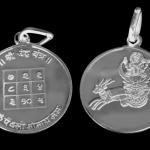 Chandra Graha / Moon Planet Yantra Pendant In Pure Silver
