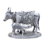 Cow With Calf In Pure 925 Silver