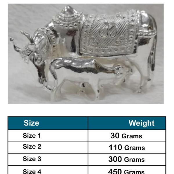 Cow With Calf In Pure 925 Silver (1)