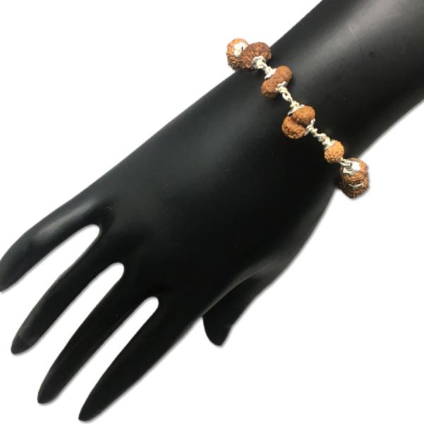 Siddha Rudraksha Bracelet In Pure Silver ( 9mm-10mm)