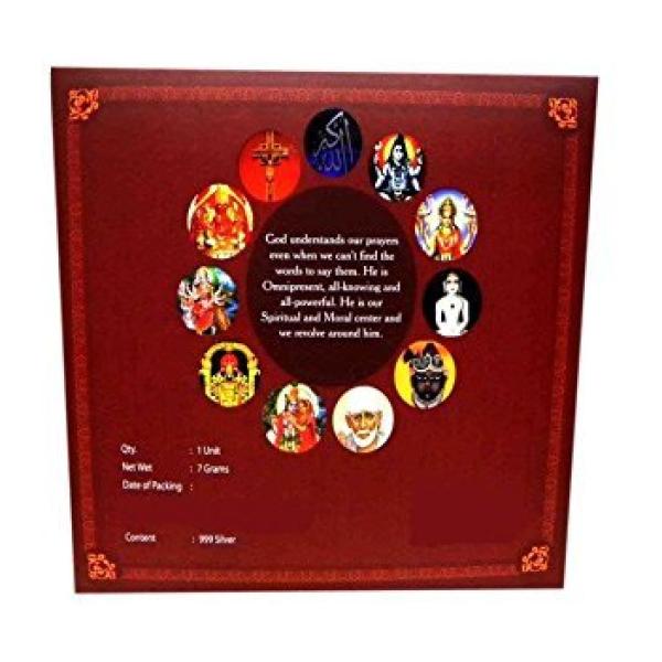 Goddess Laxmi Wooden Frame With Pure Silver Coin Of 7 Grams