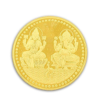Ganesh Laxmi Coin In Pure Silver Gold Plated 15 Gms