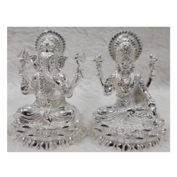 Ganesh Laxmi Idol In Pure 925 Silver (13)