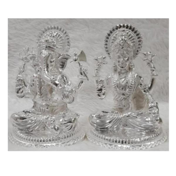 Ganesh Laxmi Idol In Pure 925 Silver (9)