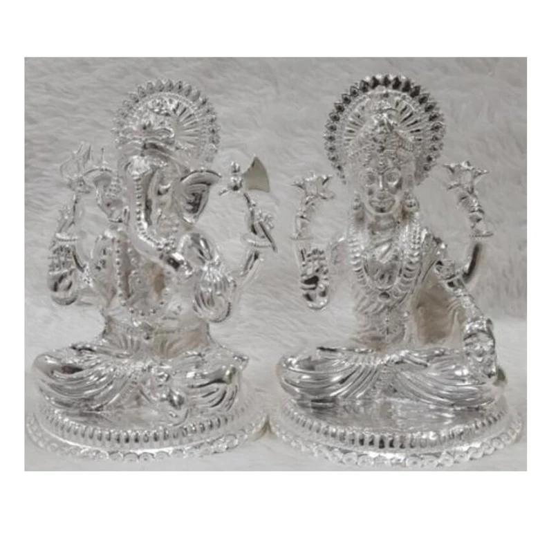 Ganesh Laxmi Idol In Pure 925 Silver (9)