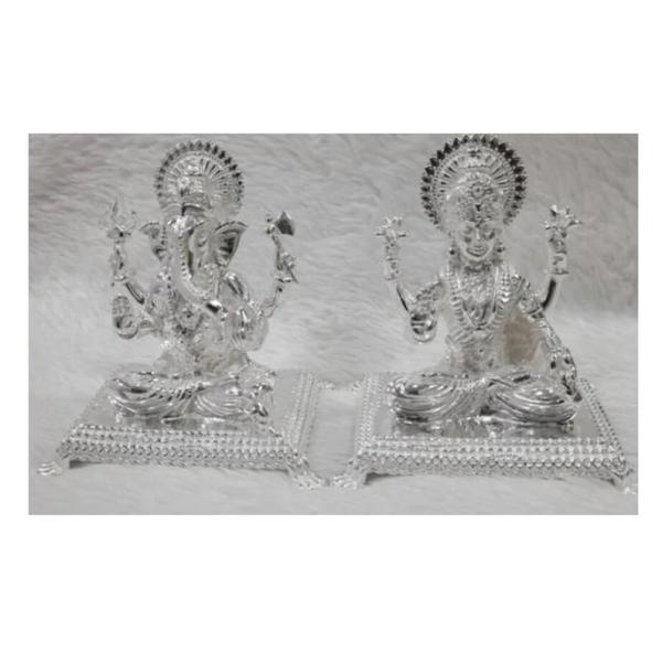 Ganesh Laxmi Idol In Pure 925 Silver (12)