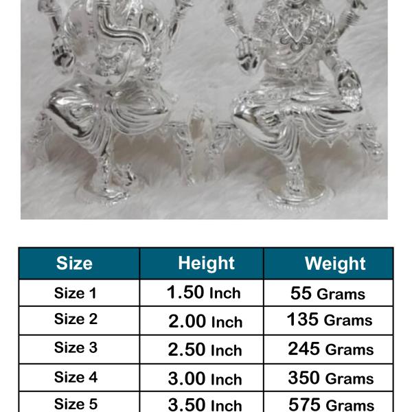Ganesh Laxmi Idol In Pure 925 Silver (7)