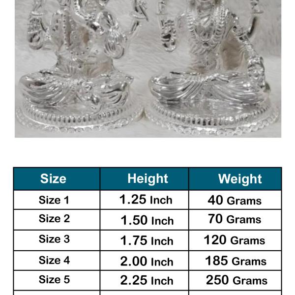 Ganesh Laxmi Idol In Pure 925 Silver (8)