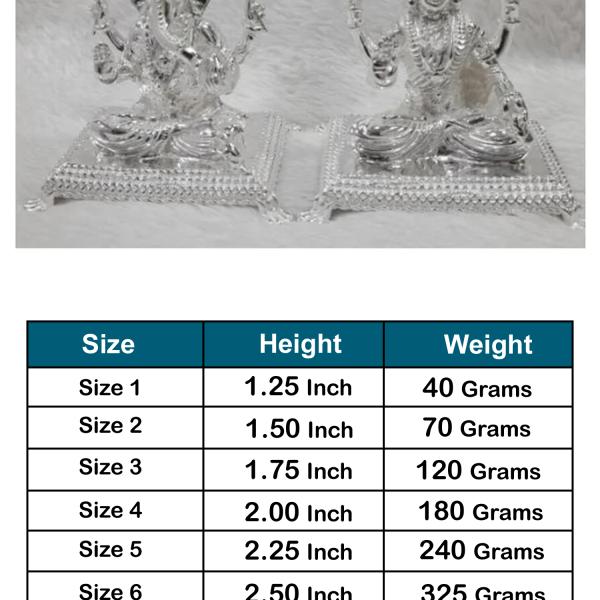 Ganesh Laxmi Idol In Pure 925 Silver (12)