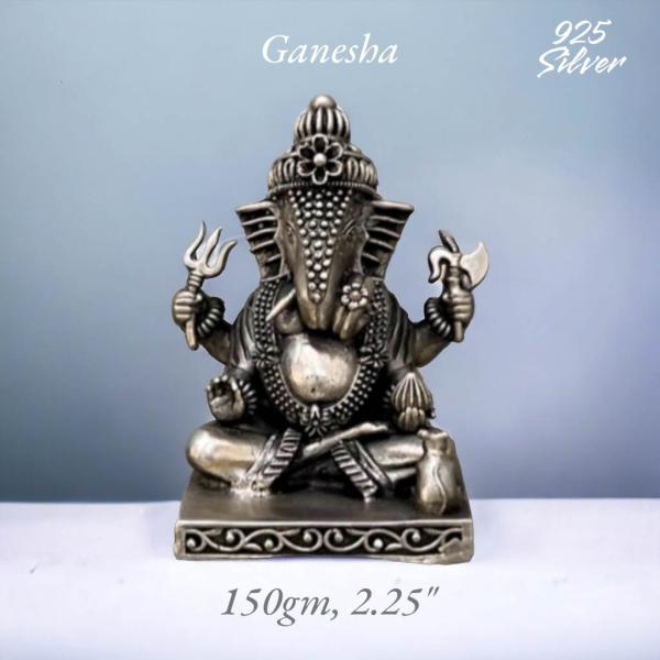 Ganesh Idol In Pure 925 Silver (9)