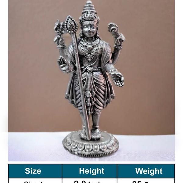 Lord Karthikeya Idol In Pure 925 Silver