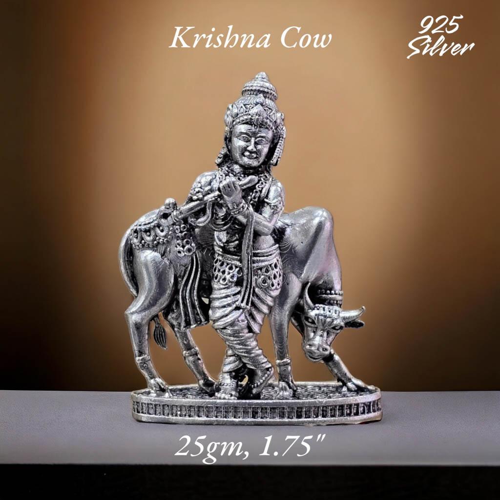 Shree Krishna Idol In Pure 925 Silver (5)