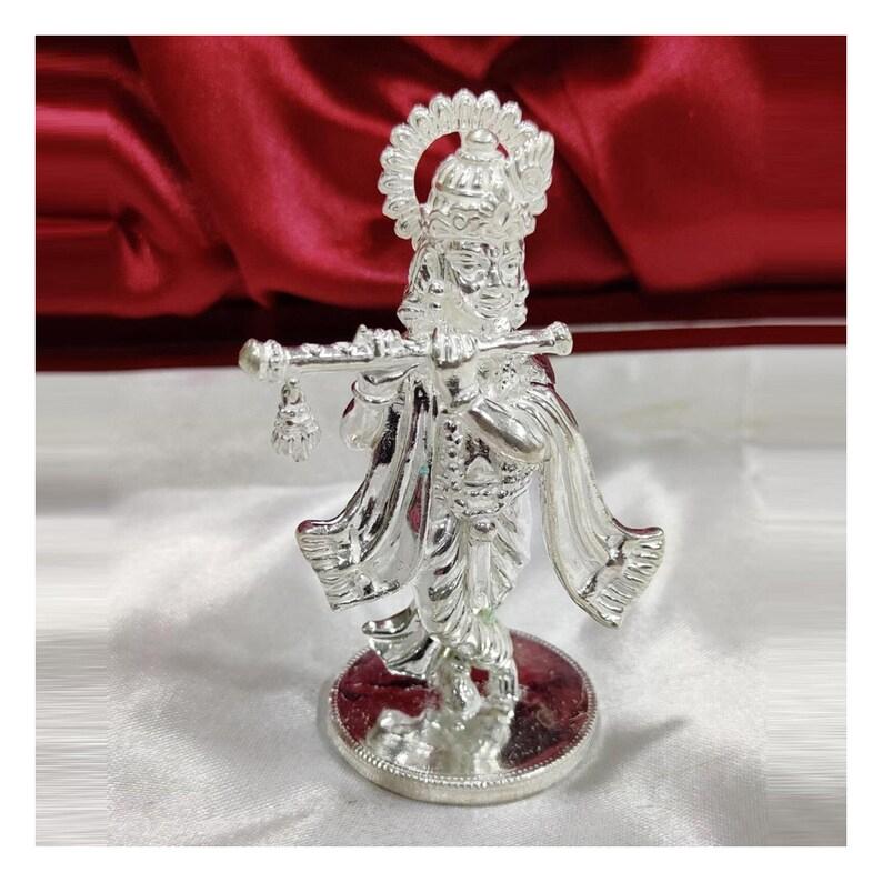 Shree Krishna Idol In Pure 925 Silver (8)