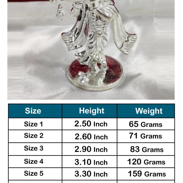 Shree Krishna Idol In Pure 925 Silver (8)