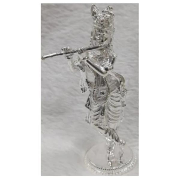 Shree Krishna Idol In Pure 925 Silver (9)