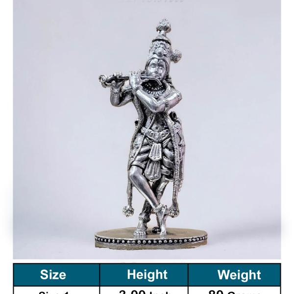 Shree Krishna Idol In Pure 925 Silver (3)