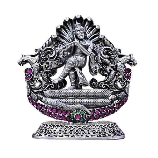 Shree Krishna Idol In Pure 925 Silver (6)