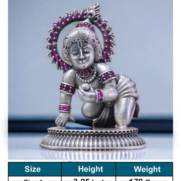 Laddu Gopal Idol In Pure 925 Silver
