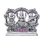 Ganesh Laxmi Saraswati Idol In Pure 925 Silver (3)