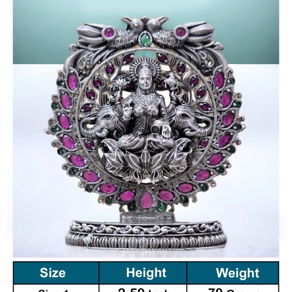 Goddess Laxmi Idol In Pure 925 Silver (1)