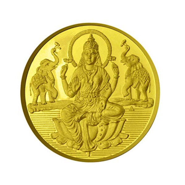 Goddess Laxmi Coin In Pure Silver Gold Plated 200 Gms