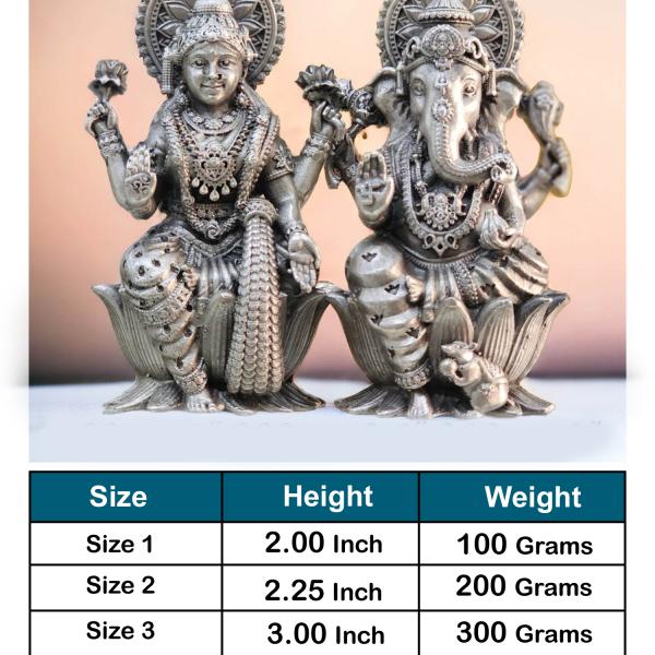 Ganesh Laxmi Idol In Pure 925 Silver (3)
