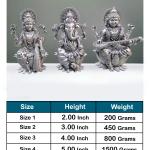 Ganesh Laxmi Saraswati Idol In Pure 925 Silver (1)