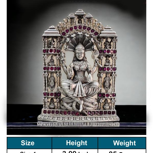 Goddess Padmavati Idol In Pure 925 Silver