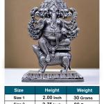 Panchmukhi Ganesh Idol In Pure 925 Silver