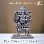 Panchmukhi Ganesh Idol In Pure 925 Silver