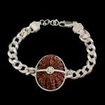 14 Mukhi Nepal Rudraksha In Pure Silver Bracelet