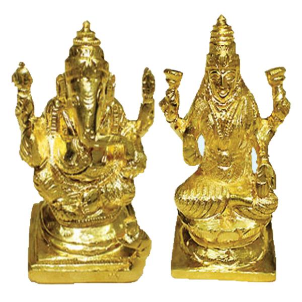 Ganesh Laxmi Idol In Panchdhatu
