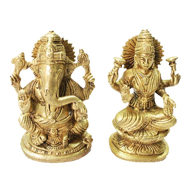 Ganesh Laxmi Idol In Brass