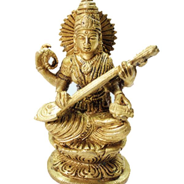 Saraswati Idol In Brass