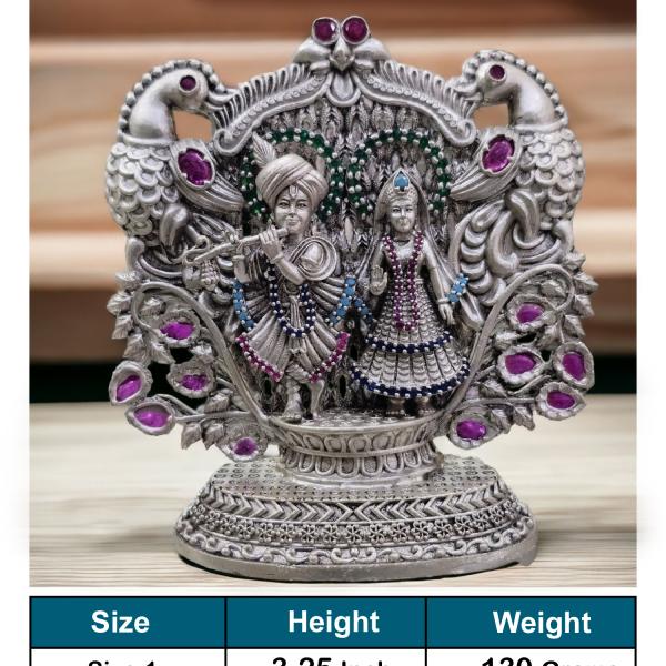 Radhe Krishna Idol In Pure 925 Silver (2)