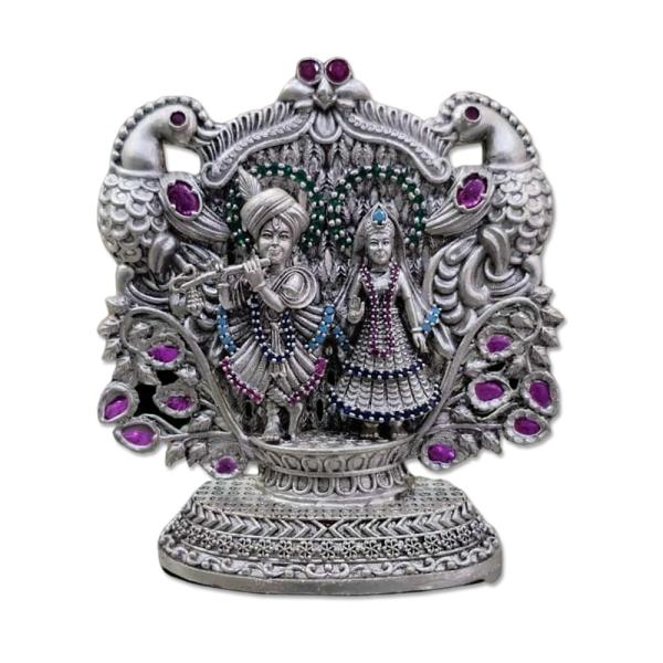 Radhe Krishna Idol In Pure 925 Silver (2)