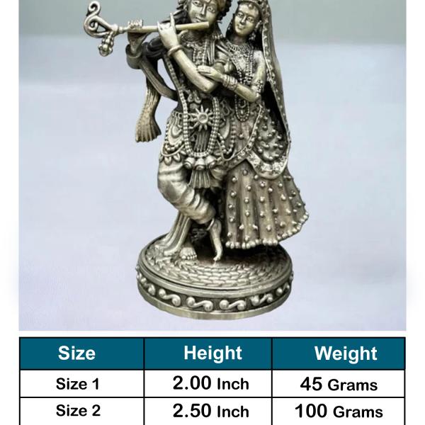 Radhe Krishna Idol In Pure 925 Silver (3)