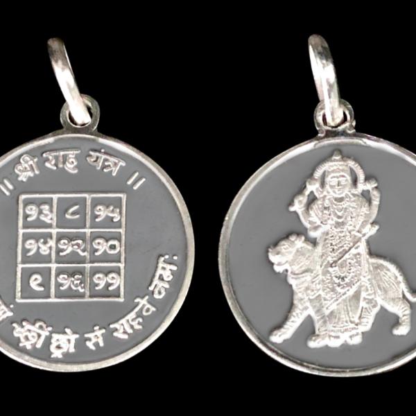 Rahu Graha / Rahu Planet Yantra Pendant In Pure Silver