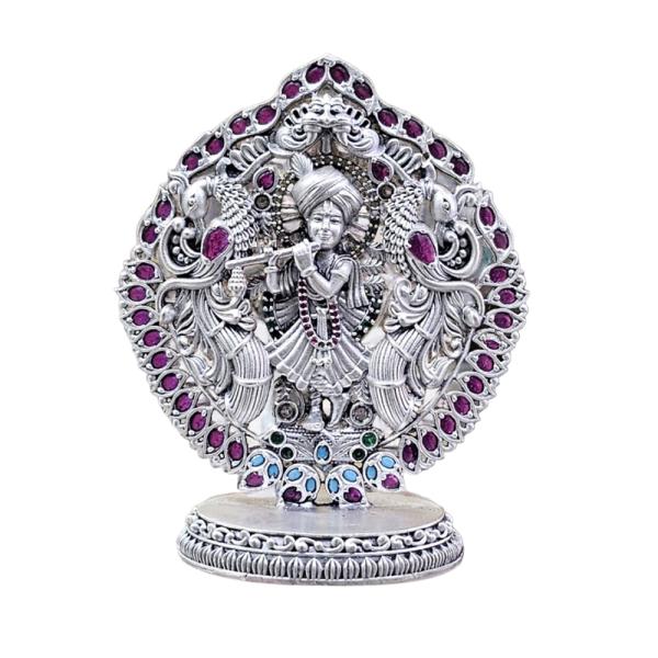 Shree Krishna Idol In Pure 925 Silver (1)