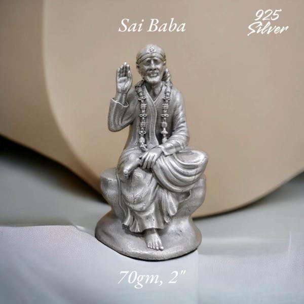 Sai Baba Idol In Pure 925 Silver