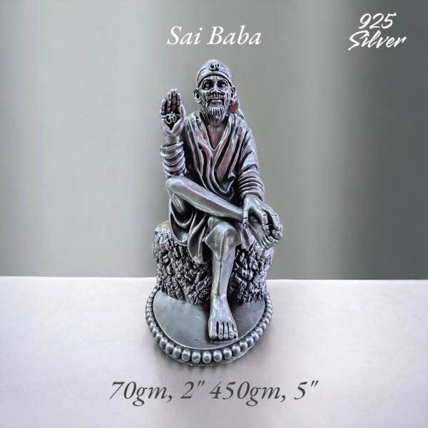 Sai Baba Idol In Pure 925 Silver (1)