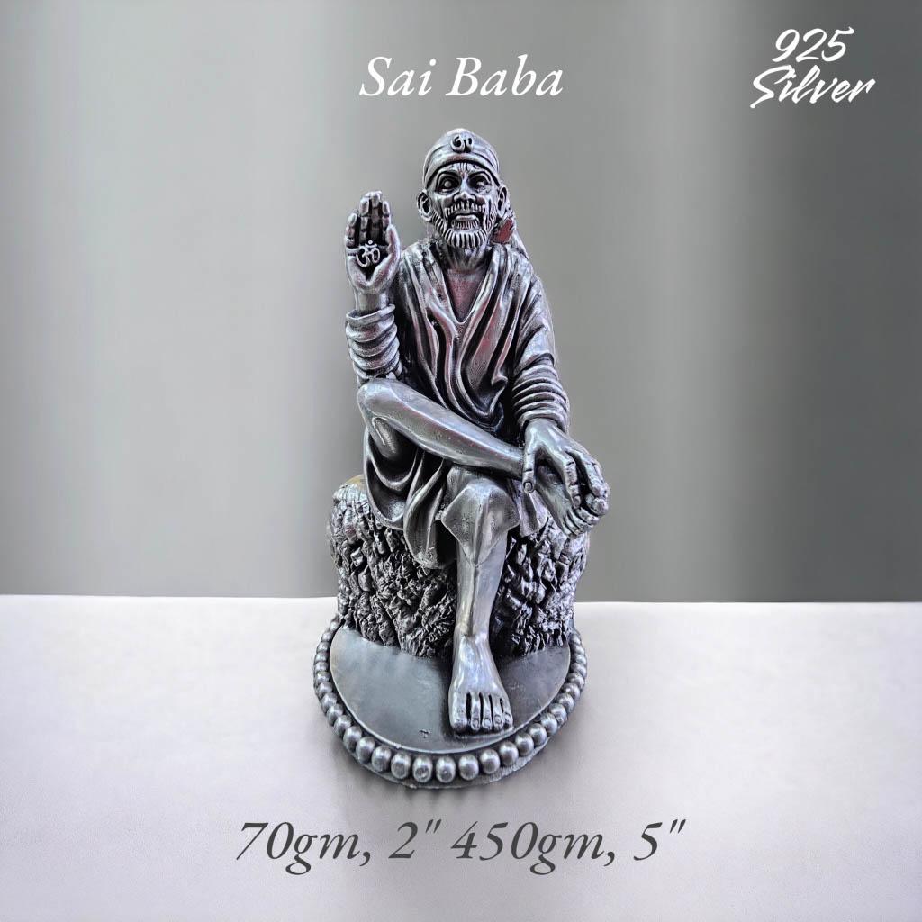 Sai Baba Idol In Pure 925 Silver (1)