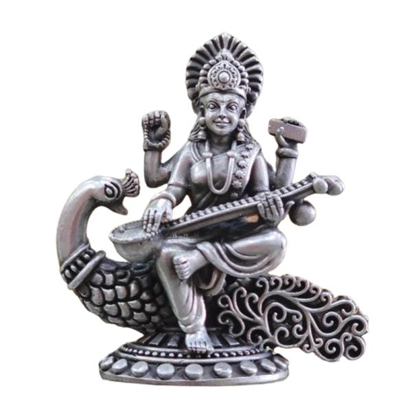 Saraswati Idol In Pure 925 Silver (1)