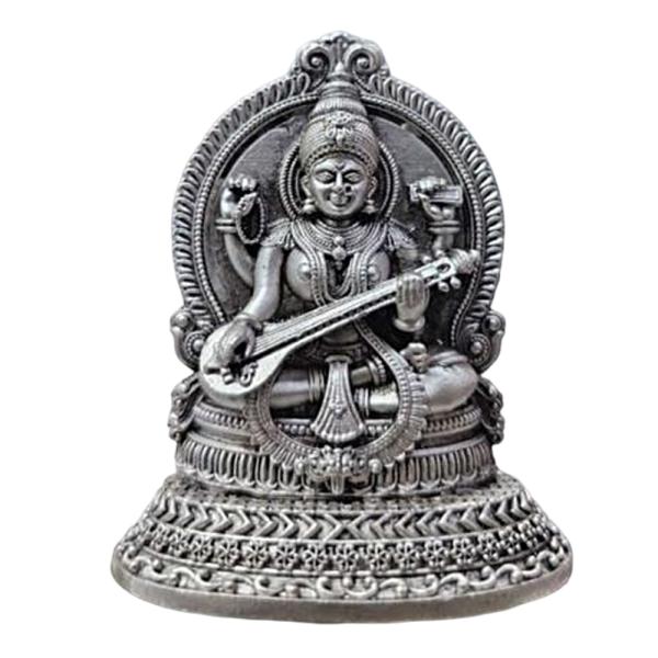 Saraswati Idol In Pure 925 Silver
